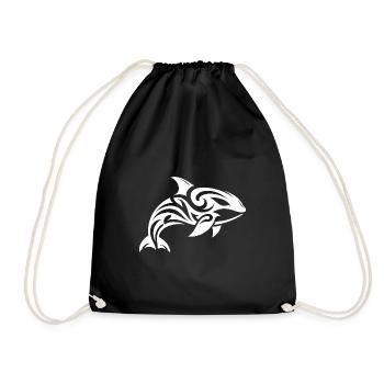 Hübscher Orca Tribal Tattoo Style - Turnbeutel - Schwarz - Vorne