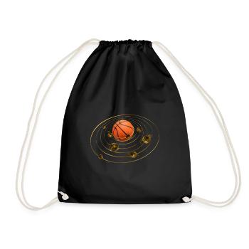 Basketball Universum Basketballer Planeten Design - Turnbeutel - Schwarz - Vorne