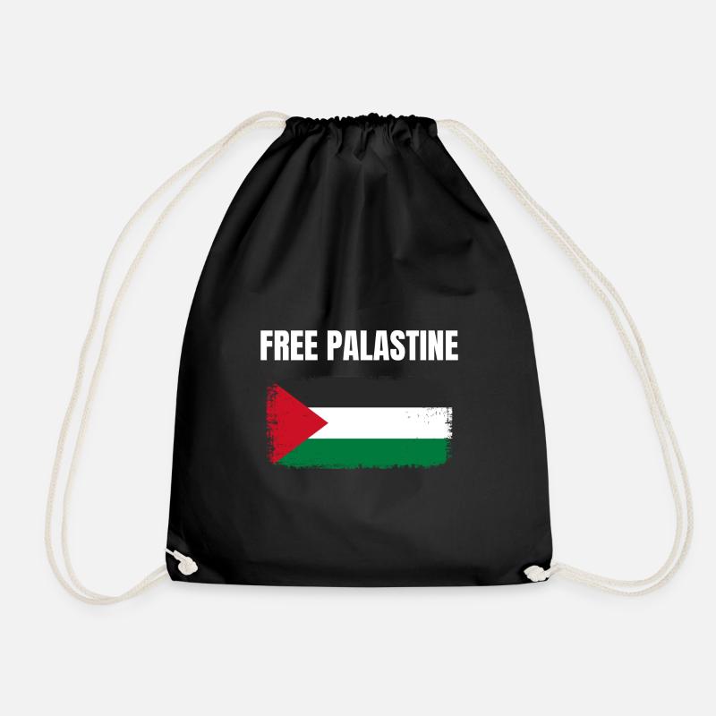 Free Palastine Tshirt Palästina - Turnbeutel - Schwarz