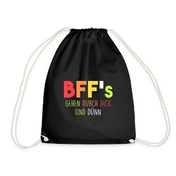 BFF's gehen durch dick und dünn - Turnbeutel - Schwarz - Vorne