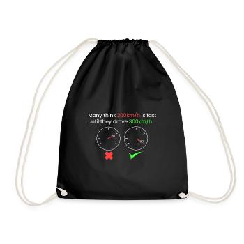 when 200 km/h is slow... - Drawstring Bag - black - Front