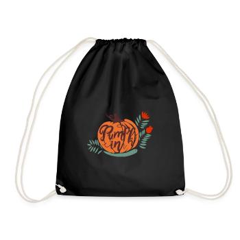 meap pumpkin - Drawstring Bag - black - Front