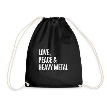 Amour, Paix et Heavy Metal - Sac de sport léger - noir - Devant