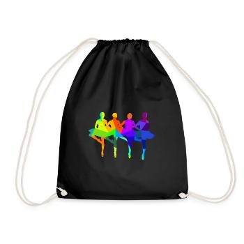 Ballet Dancing Rainbow Polygon Sports - Drawstring Bag - black - Front