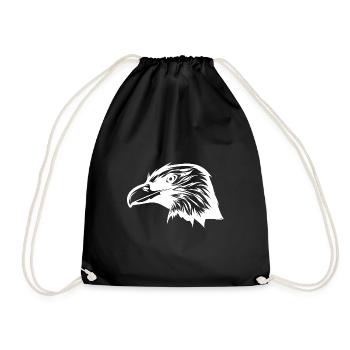 Clever vintage raven head - Drawstring Bag - black - Front