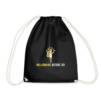 Millionär vor 30! - Turnbeutel - Schwarz - Vorne