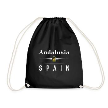 Andalusien Spanien Halbinsel Iberische Flagge - Turnbeutel - Schwarz - Vorne