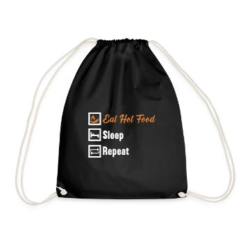 Manger des aliments chauds Dormir Répéter / Scharfes Essen - Sac de sport léger - noir - Devant