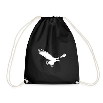 Elegant eagle on broad wings in the wind - Drawstring Bag - black - Front