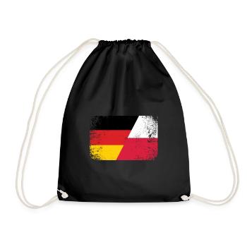 Poland Germany Polish Flag Polska Gift - Drawstring Bag - black - Front