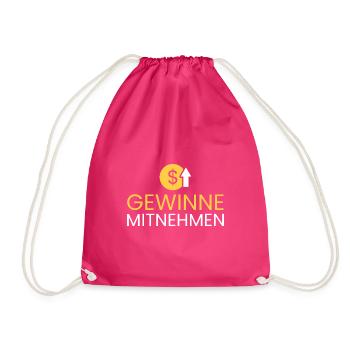 Gewinne mitnehmen - Turnbeutel - Fuchsia - Vorne