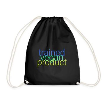 geschultes veganes Produkt - Turnbeutel - Schwarz - Vorne