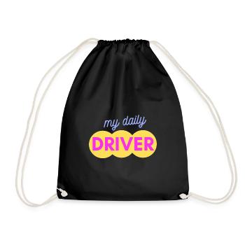 my daily driver - Drawstring Bag - black - Front