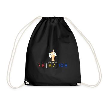 my game: 7:6 | 6:7 | 10:8 - Drawstring Bag - black - Front
