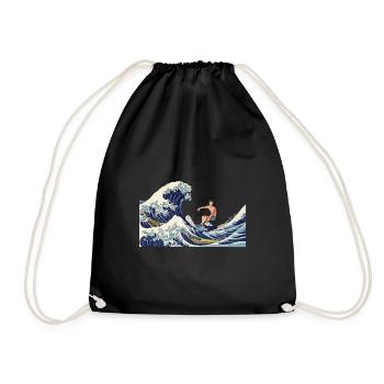 Surfeurs Grande vague avant Kanagawa Surf Japonais - Sac de sport léger - noir - Devant