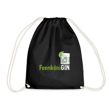 GIN FeenköniGIN - Geschenk für Gin Verkostungen Wa - Turnbeutel - Schwarz - Vorne