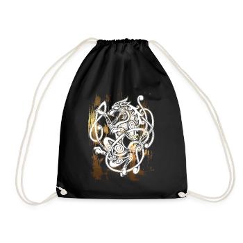 FENRIR Wolf - Odin - Vintage - usedlook - Turnbeutel - Schwarz - Vorne