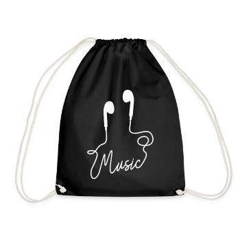 Casque de musique - Sac de sport léger - noir - Devant