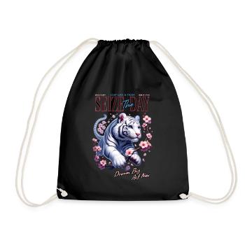 Seize the Day Tiger - Drawstring Bag - black - Front