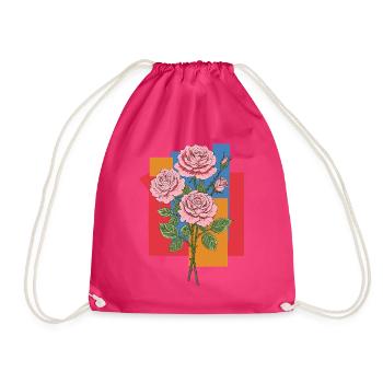 Rosen - Turnbeutel - Fuchsia - Vorne