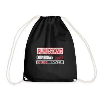 Ruhestand Rente Countdown - Turnbeutel - Schwarz - Vorne