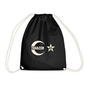 Trabzon 61 Crescent with star Trabzonlu Memleket - Drawstring Bag - black - Front