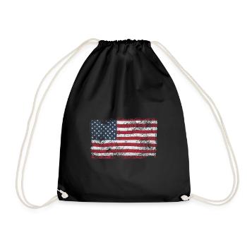 Drapeau des États-Unis - Amérique - Drapeau américain - Bannière étoilée - Sac de sport léger - noir - Devant