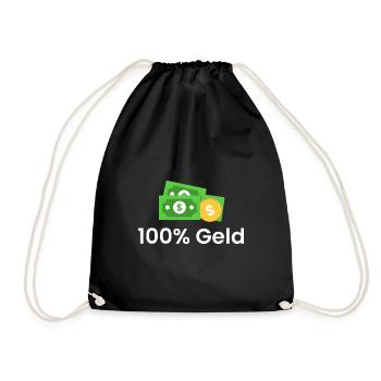 100% Geld - Turnbeutel - Schwarz - Vorne