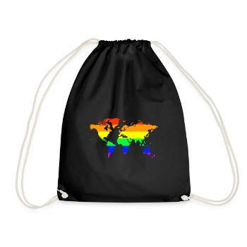Rainbow World - Drapeau du monde de sortie - Sac de sport léger - noir - Devant