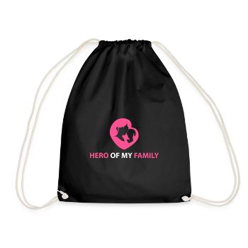 Hero of my family - Drawstring Bag - black - Front