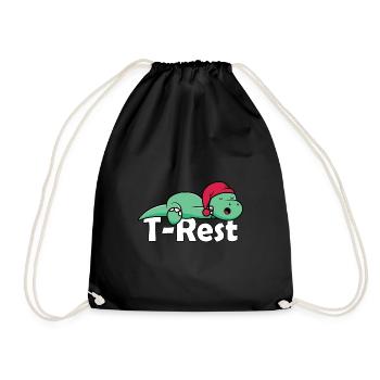 T-Rest - Schlafender T-Rex Wortspiel Dino - Turnbeutel - Schwarz - Vorne