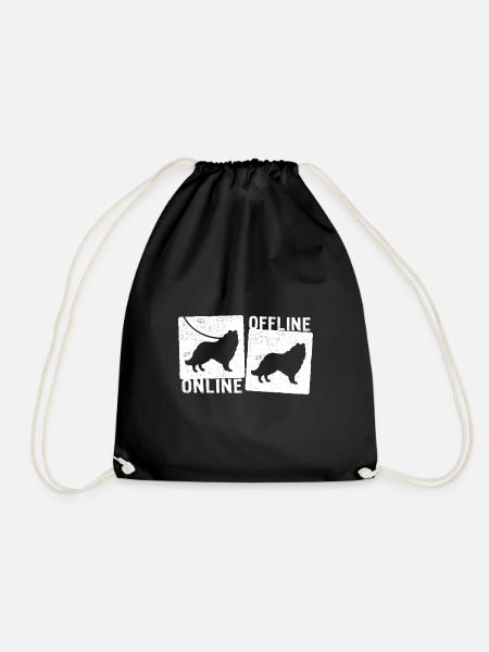 Online Offline - Collie Hund Hundeleine - Turnbeutel - Schwarz