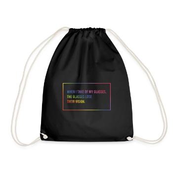 When I take off my glasses - Drawstring Bag - black - Front