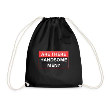 Are there pretty men? - Drawstring Bag - black - Front