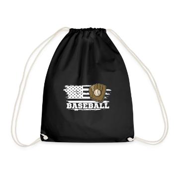 Baseball Catcher Pitcher Sportplatz Handschuhe - Turnbeutel - Schwarz - Vorne