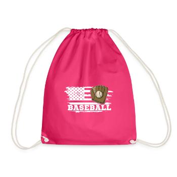 Baseball Catcher Pitcher Sportplatz Handschuhe - Turnbeutel - Fuchsia - Vorne
