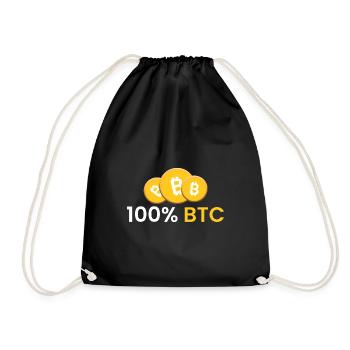 100% BTC - Turnbeutel - Schwarz - Vorne