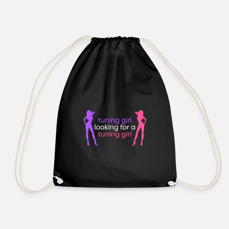 Tuning Girl wants Tuning Girl - Drawstring Bag - black