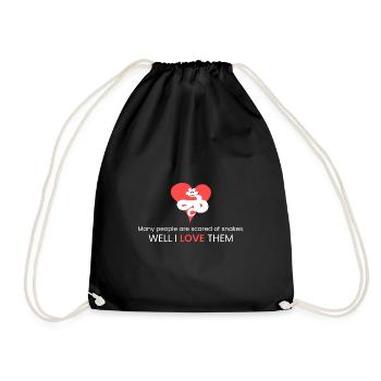 I love snakes! - Drawstring Bag - black - Front