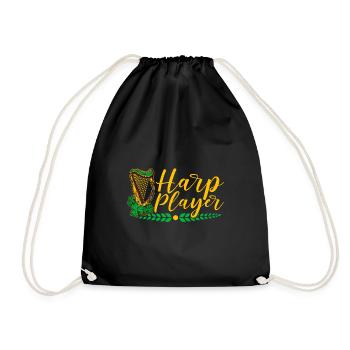 Harpiste, Harpe celtique, Irlandais, Irlande, Musicien - Sac de sport léger - noir - Devant