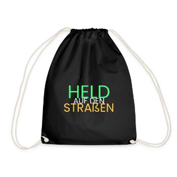 Held auf den Straßen - Turnbeutel - Schwarz - Vorne