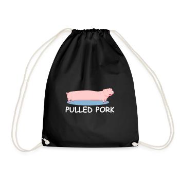 Pulled Pork | Schwein, Grill, Party, Fleisch - Turnbeutel - Schwarz - Vorne