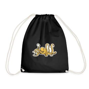 Evil Octopus - Eight Tentacles - Squid - Drawstring Bag - black - Front
