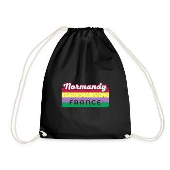 Tourist Frankreich Normandie Normannisch Sprache - Turnbeutel - Schwarz - Vorne