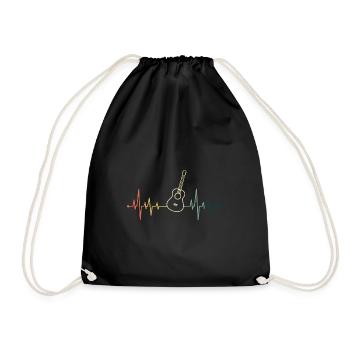 Guitare coeur battements de musique musicien cadeau - Sac de sport léger - noir - Devant