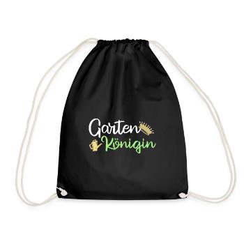 Garten Königin Gärtnerin Gießkanne - Turnbeutel - Schwarz - Vorne