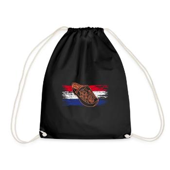 Niederlande Holzschuh National Symbol Flagge - Turnbeutel - Schwarz - Vorne