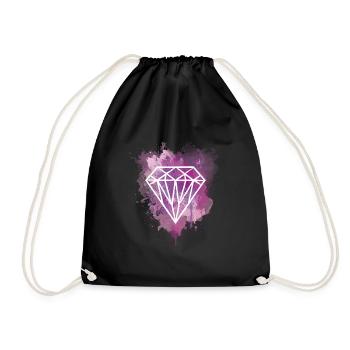 Watercolor Diamond - Turnbeutel - Schwarz - Vorne