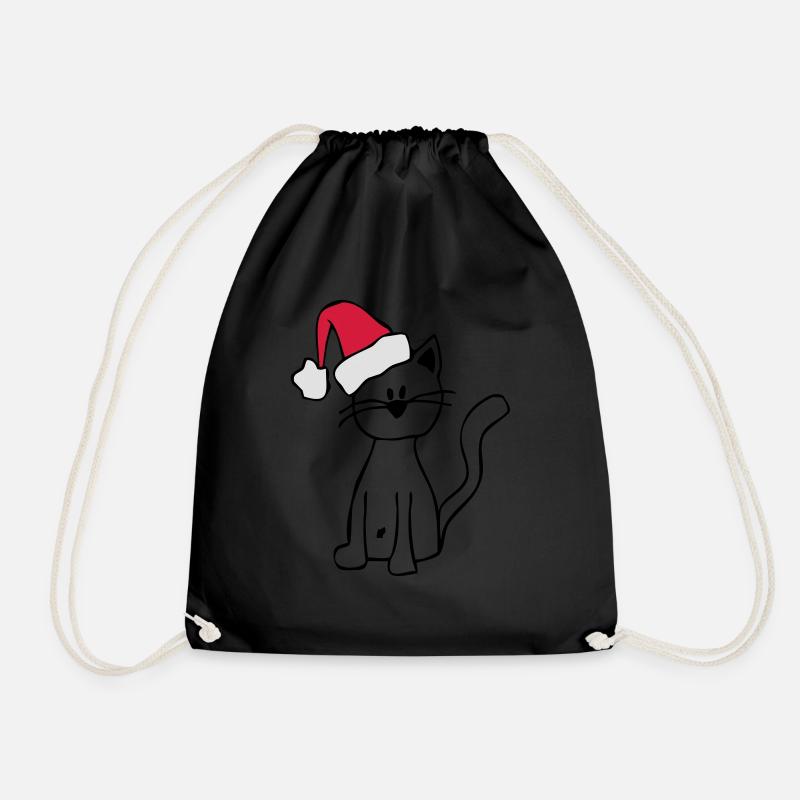 Weihnachtskatze Meowy Christmas - Turnbeutel - Schwarz