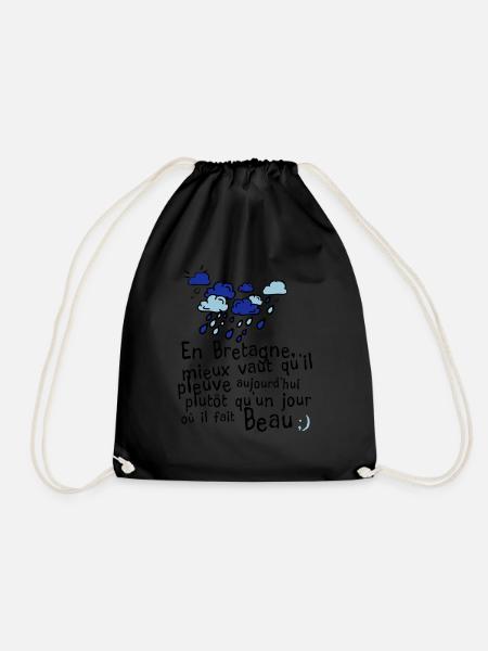 humour citation breton pluie bretagne message 1 - Sac de sport léger - noir